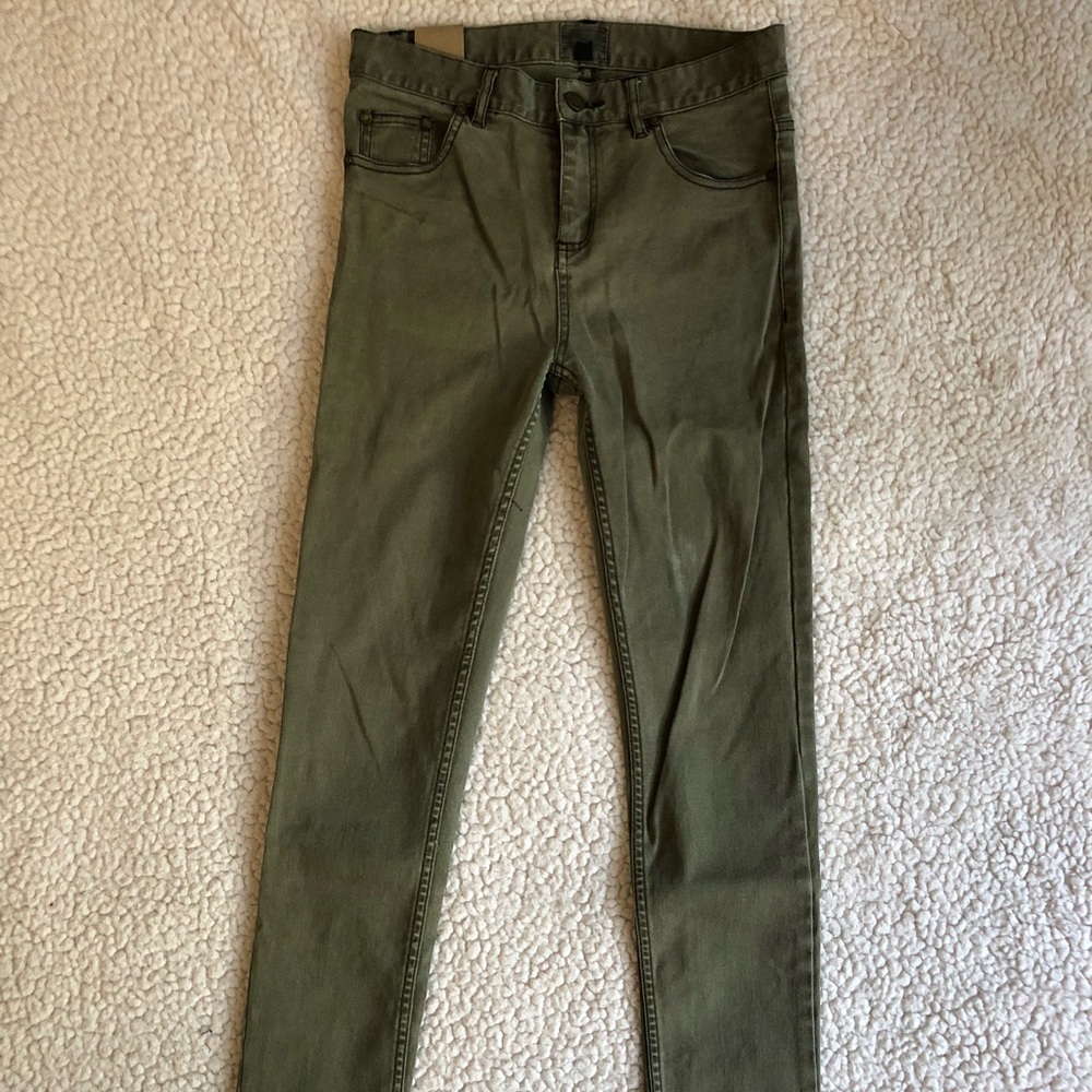 Insight Army Green Mid-waist Skinny Jeans